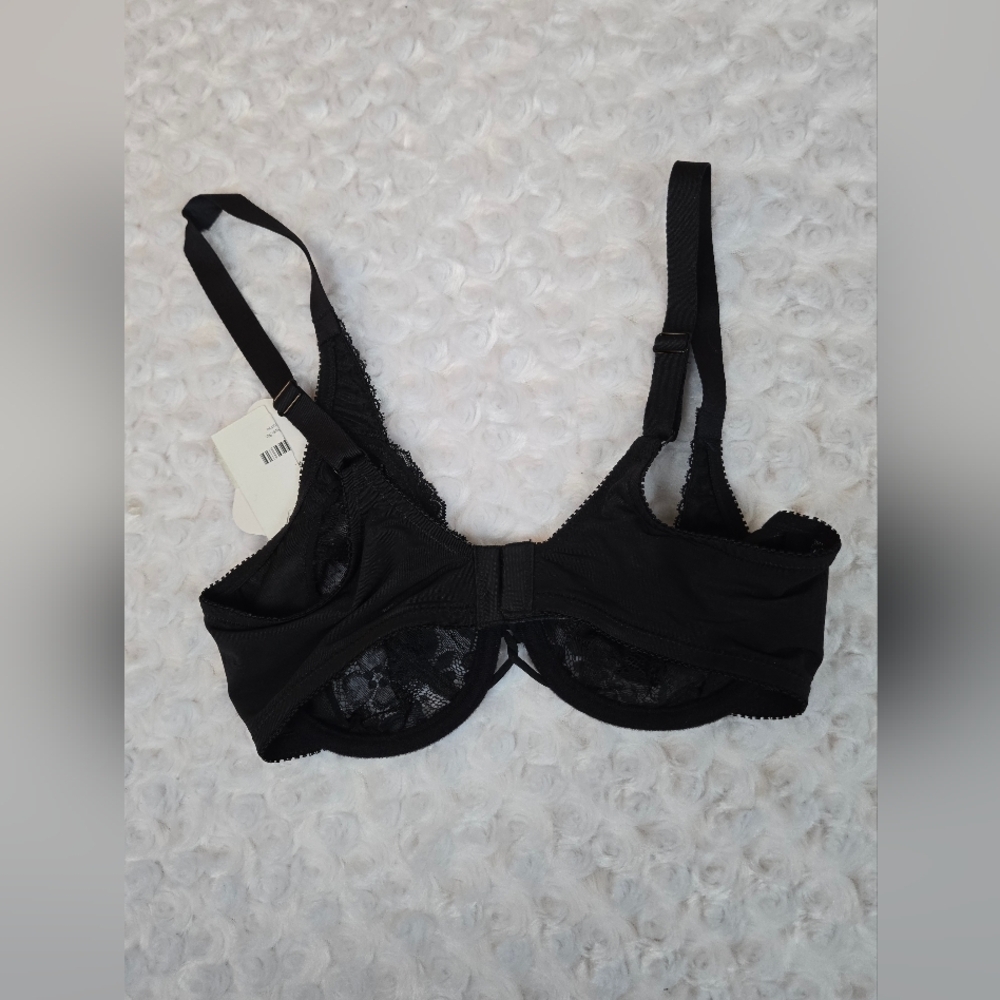 Lunaire Black Lace Underwire Bra 32D NWT (6164) - Picture 2 of 5